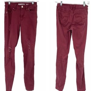 YMI Wannabettabutt  Mid Rise Colored Jeans Maroon Size 5